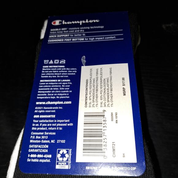 3 Pk Champion Cushioned Crew Socks Dry Mens Size 6-12 Tie Dye 3 Pairs Per Pk - Picture 4 of 5